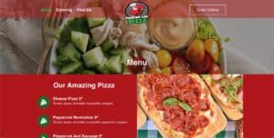 Parking Lot Pizza Website Menu Page