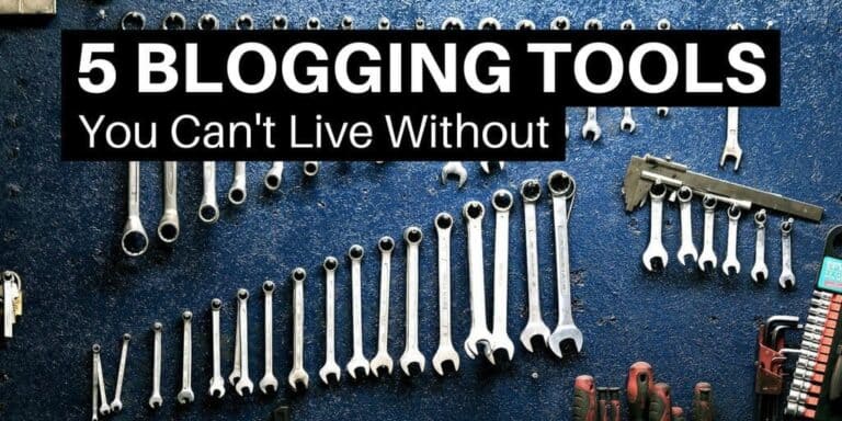 5 Blogging Tools You Can't Live Without. Wall of tools organized by size.|Canva Homepage|Buffer Homepage|WordPress.org Hompage|Buffer Queue