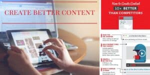 Create better content than your competitors.|How to create content that's 10x better than competitors.|Flesch reading ease score from Yoast SEO