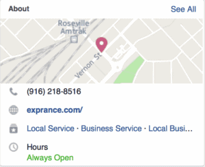 Facebook Page About Section