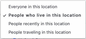 Facebook Ads Location Targeting