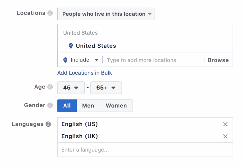 Facebook Advertising Basic Targeting