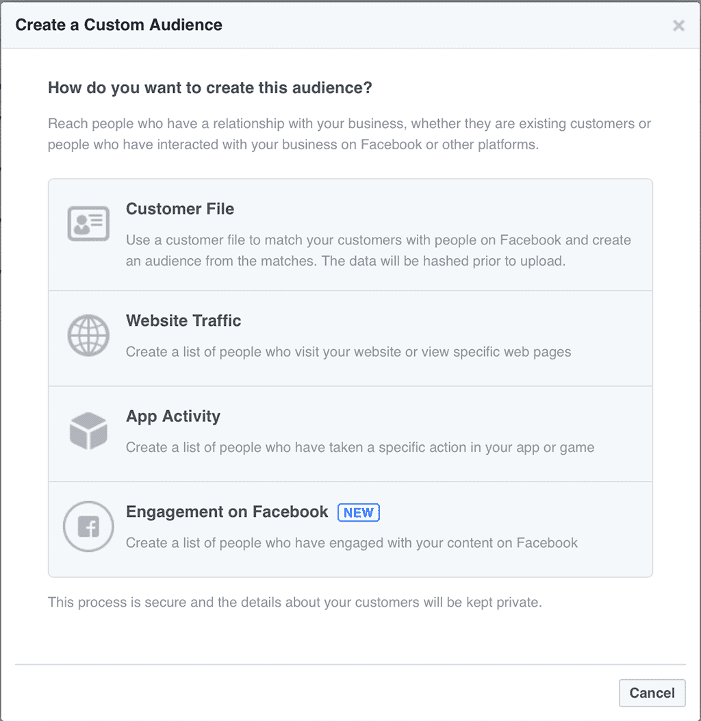 Facebook audiences customer audience