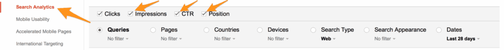 Google Search Console Search Analytics