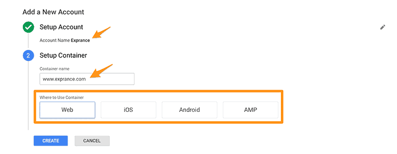 Google Tag Manager New Account Setup Wizard
