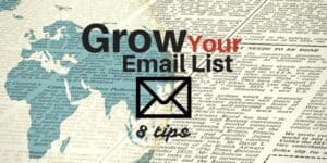 8 tips to grow your email list|Woman yelling into megaphone: Scream Out|8 Tips to Grow Your Email List Infographic
