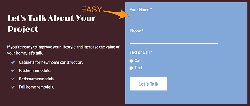 Hersh and Son Custom Cabinets Lead Conversion