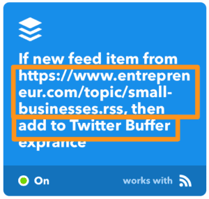 IFTTT Applet RSS Feed to Buffer Queue