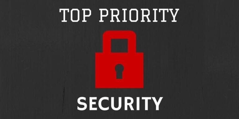 Your top priority should be to keep customer data secure.|Hand with a sticky note list on it.