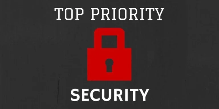 Your top priority should be to keep customer data secure.|Hand with a sticky note list on it.