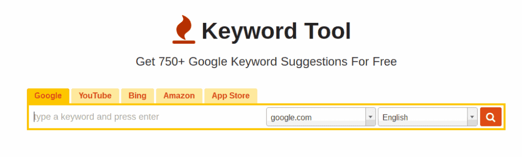 Keyword Tool Search Box