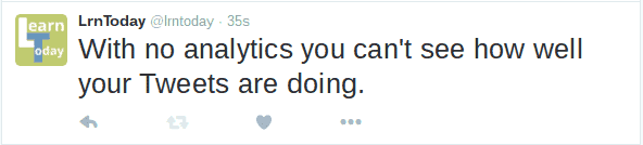 A Tweet with no analytics set up.