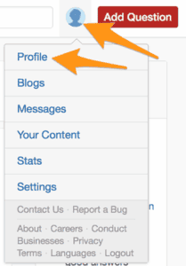 Quora Profile Settings