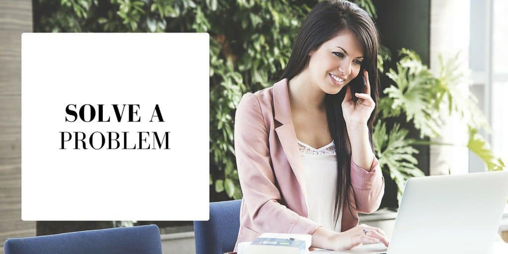 Woman solving business problems.