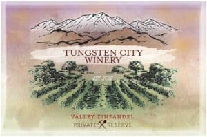 Tungsten City Winery Wine Bottle Label