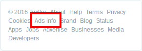 Twitter Ads info link.