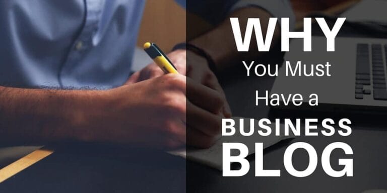 Why you must have a business blog over man writing on notepad