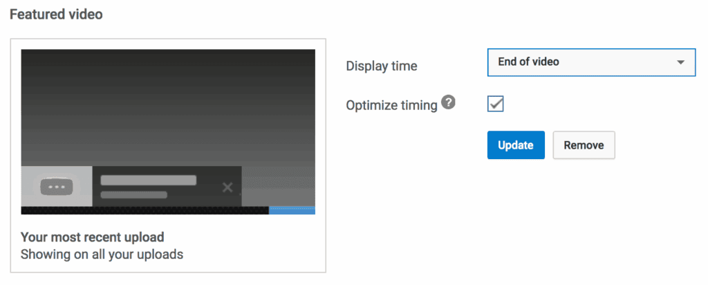 YouTube Channel Featured Video