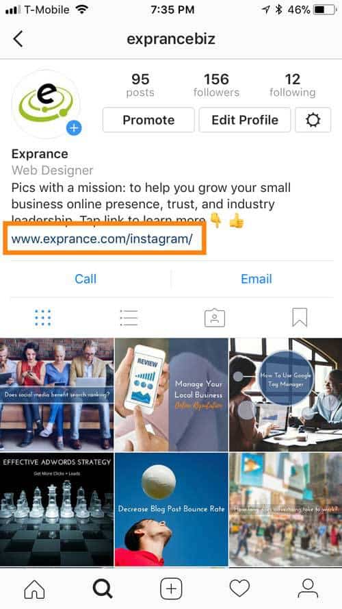 how to know instagram profile link