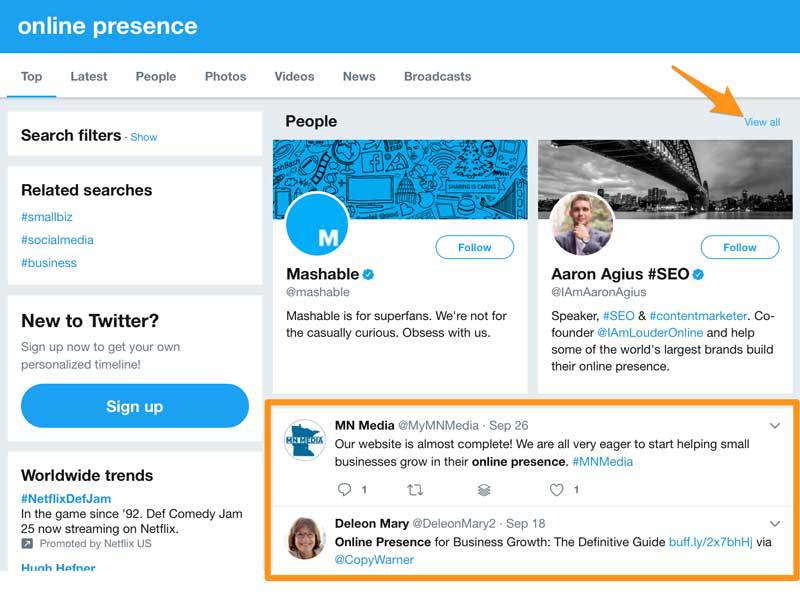 Find social media influencers on Twitter