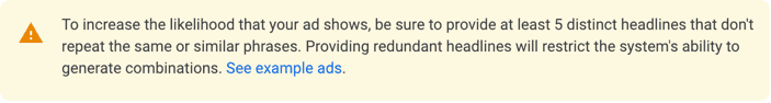 Google responsive search ads notice