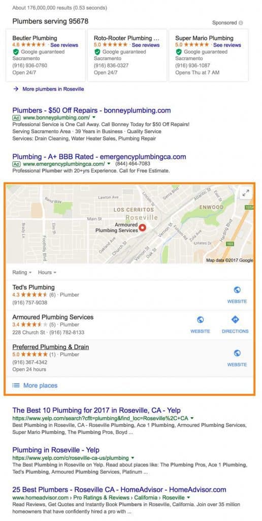 Google Search Local Plumbers