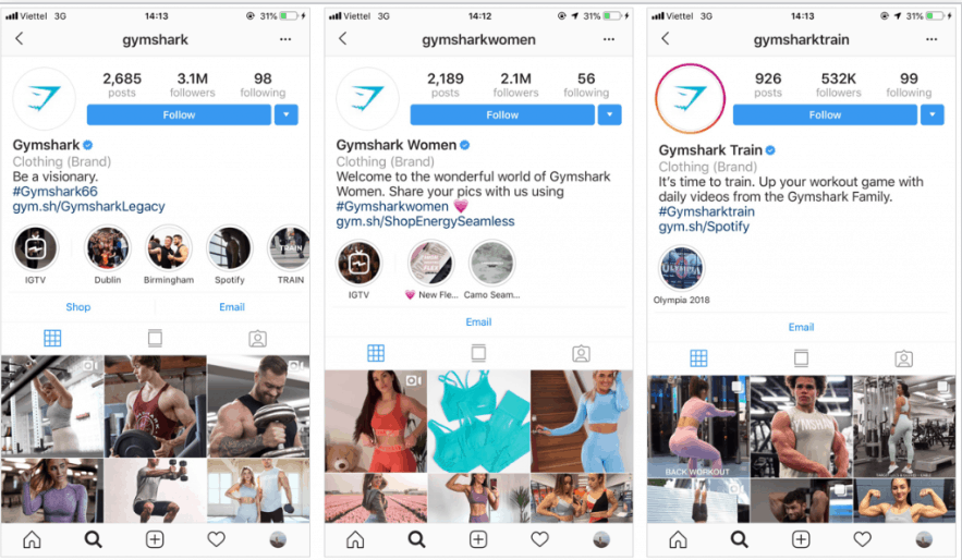Gymshark Instagram Feeds